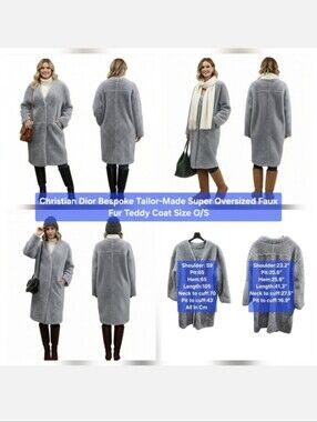 Christian Dior Bespoke Tailor-Made Super Oversized Faux Fur Teddy Coat Size O/S
